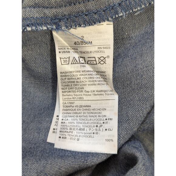 BANANA REPUBLIC! MEGA DETAILED BLUE DENIM TIE WAIST BELTED DRESS, SHIFT! SZ 2 - Picture 9 of 10